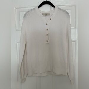 LOFT white button up sweater Size XS